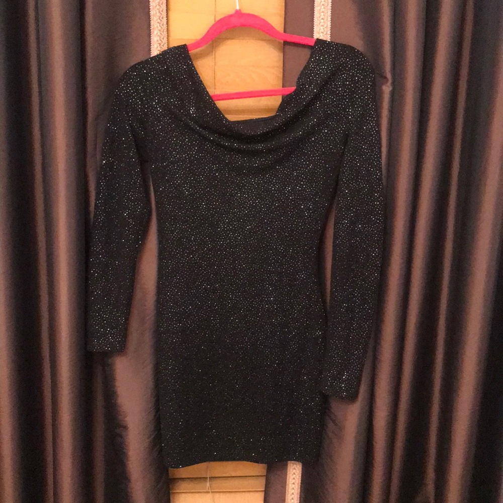long sleeve off the shoulder dress